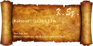 Kehrer Szibilla névjegykártya