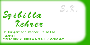 szibilla kehrer business card